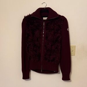 Moncler Deep Burgundy Teddy Jacket